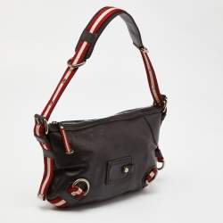 Pre Owned Bally Brown Leather Top Zip Hobo