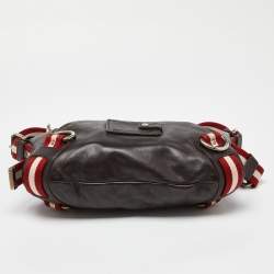 Pre Owned Bally Brown Leather Top Zip Hobo