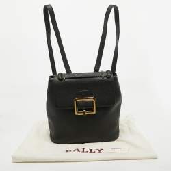 Pre Owned Bally Black Jayden Buckle Detail Backpack