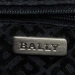 Bally Beige Watersnake Leather and Suede Metal Frame Shoulder Bag