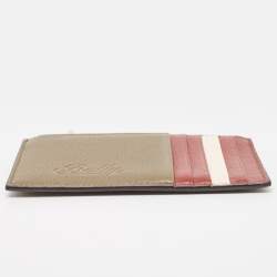 Bally Tricolor Leather Zip Card Holder