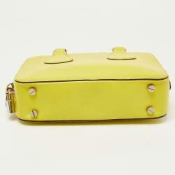 Bally Yellow Leather Camera Crossbody Bag