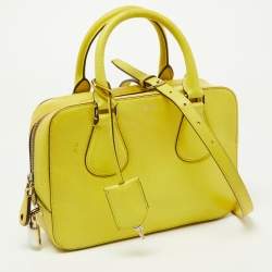 Bally Yellow Leather Camera Crossbody Bag