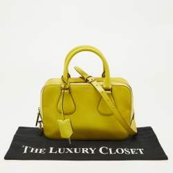 Bally Yellow Leather Camera Crossbody Bag