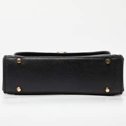 Pre Owned Bally Black Leather and Croc Embossed Leather Vintage Flap Crossbody Bag