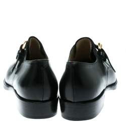 Bally Black Leather Monk Strap Flats Size 37