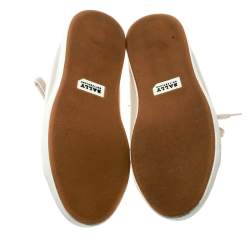 Pre Owned Bally Beige Leather Lace Up Sneakers Size 35