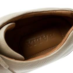 Pre Owned Bally Beige Leather Lace Up Sneakers Size 35