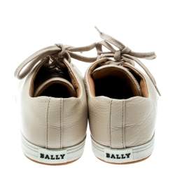 Pre Owned Bally Beige Leather Lace Up Sneakers Size 35