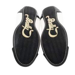 Bally Monochrome Leather Sayana Cap Toe Scrunch Ballet Flats Size 40