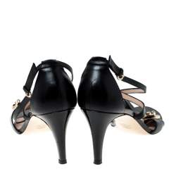 Bally Black Leather Open Toe Ankle Strap Sandals Size 38