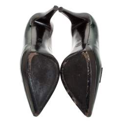 Pre Owned Bally Dark Green Patent Leather Pointed Toe Pumps Size 40