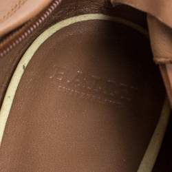 Bally Cream/Brown Patent Leather And Leather Cross Strap Flat Sandals Size 39