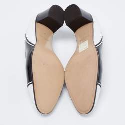Bally Vintage White/Black Patent And Leather Block Heel Pumps Size 38.5