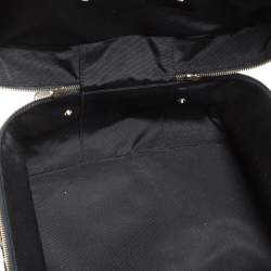 Pre Owned Bally Brown/Blue Logo Velvet Large Makeup Case