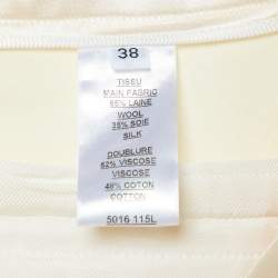Balmain Cream Wool & Silk Pleated and Draped Trousers M
