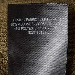 Pre Owned Balmain Olive Green Knit High Neck Button Detailed Sweater M