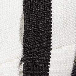 Balmain Black/White Knitted Crop Top M