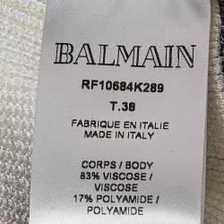 Balmain Black/White Knitted Crop Top M