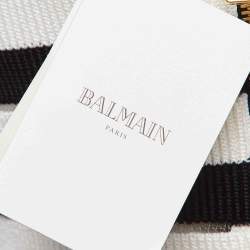 Balmain Black/White Knitted Crop Top M