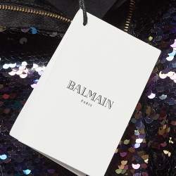 Balmain Purple Fringe Trim Sequin Pants L