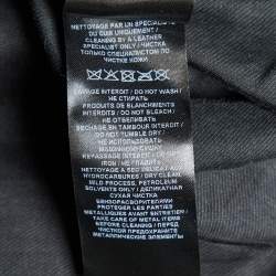 Pre Owned Balmain Black Leather Double Breasted Jacket XL