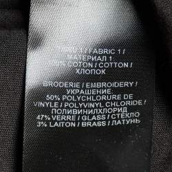 Pre Owned Balmain Black Embellished Cotton Knit Top S