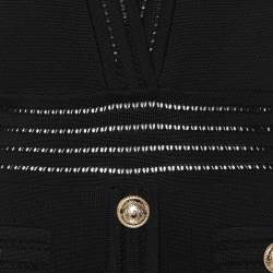 Pre Owned Balmain Black Stretch Knit Bodycon Mini Dress M