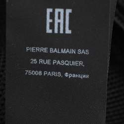 Pre Owned Balmain Black Stretch Knit Bodycon Mini Dress M