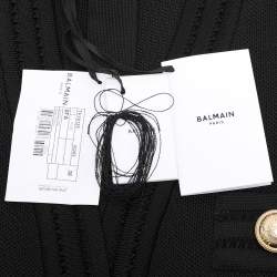 Pre Owned Balmain Black Stretch Knit Bodycon Mini Dress M