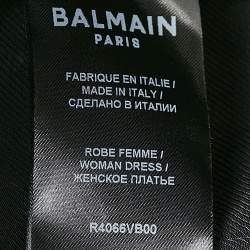 Pre Owned Balmain Black Crepe Corset Scoop Neck Mini Dress S