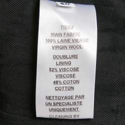 Balmain Black Wool Gabardine Button Detail Double Breasted Blazer M