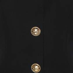 Balmain Black Wool Midi Dress M