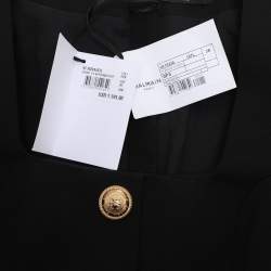Balmain Black Wool Midi Dress M