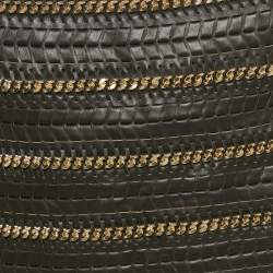 Pre Owned Balmain Black Leather Chain Detail Mini Skirt S