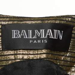 Pre Owned Balmain Gold Lurex and Silk Long Vest M