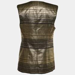 Pre Owned Balmain Gold Lurex and Silk Long Vest M