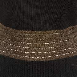 Pre Owned Balmain Black Knit & Lurex Trim Detail Mini Dress M