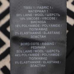 Pre Owned Balmain Black/Beige Wool jacquard Knit Crank Top S