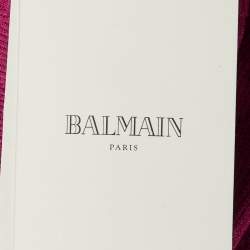Pre Owned Balmain Pink Plunge Neck Knit Mini Dress S