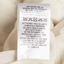 مملوكة مسبقًا جاكيت بلميان أبيض مصفر مفتوح مزين بقطعة تويد متوسط