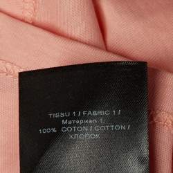 مملوكة مسبقًا تي شيرت بالمان قطن بلون الخوخ بشعار مضاف بدون أكمام مقاس متوسط