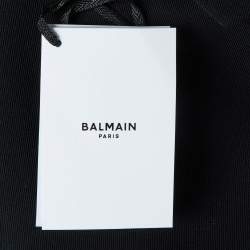 Pre Owned Balmain Black Gabardine Double Breasted Blazer L