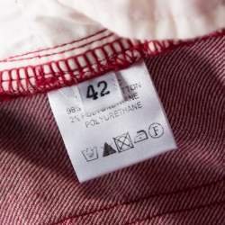 Balmain Red Coated Denim Slim Fit Jeans L