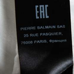 Pre Owned Balmain Pale Gold Sequined Logo Top S