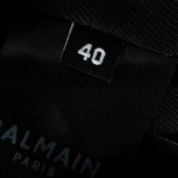 Pre Owned Balmain Black Double Beasted Wool Blazer Dress M