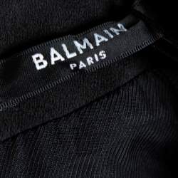 Pre Owned Balmain Black Double Beasted Wool Blazer Dress M