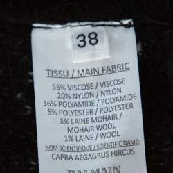 Pre Owned Balmain Monochrome Lurex Unstructured Tweed Double Breasted Blazer M