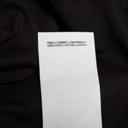 Pre Owned Balmain Black Logo Printed Cotton Crewneck Oversized T-Shirt XS