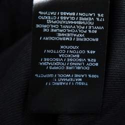 Pre Owned Balmain Black Embellished Wool Double Breasted Blazer S